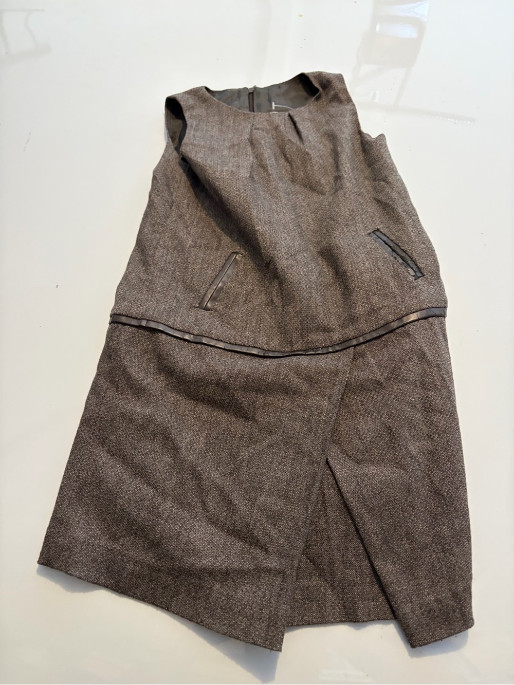 Jacadi Brown Tweed Girls' Formal Dress